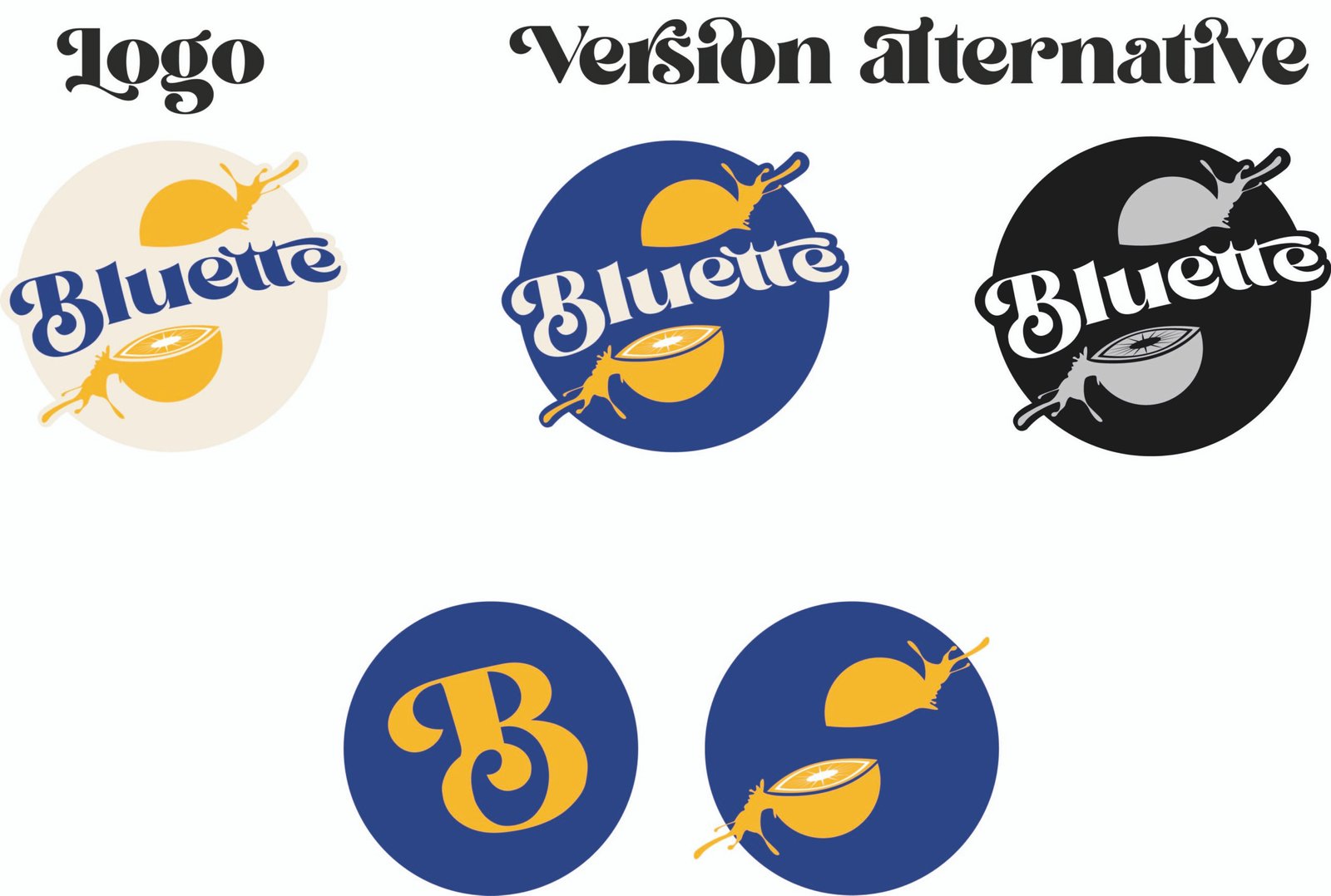 Déclinaisons du logo Bluette.