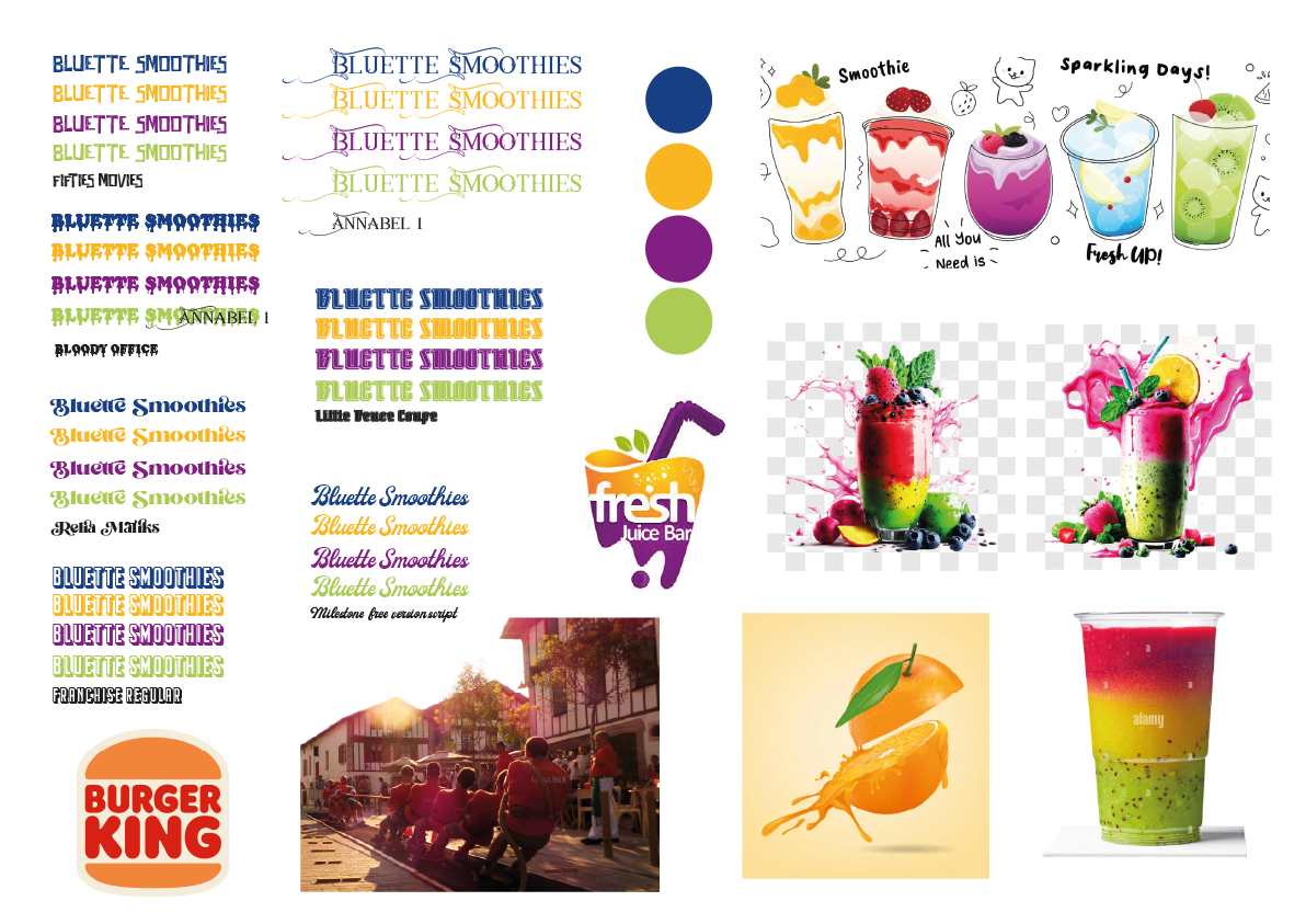 Moodboard de l'axe 2 du logo Bluette.