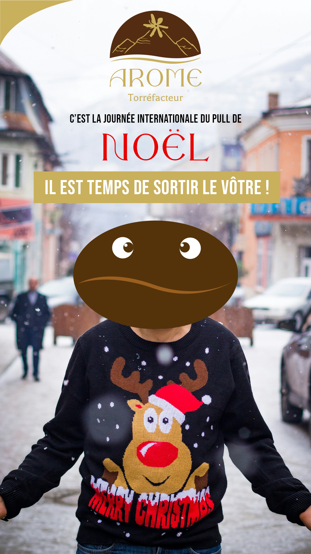 Exemple post instagram pull de Noël