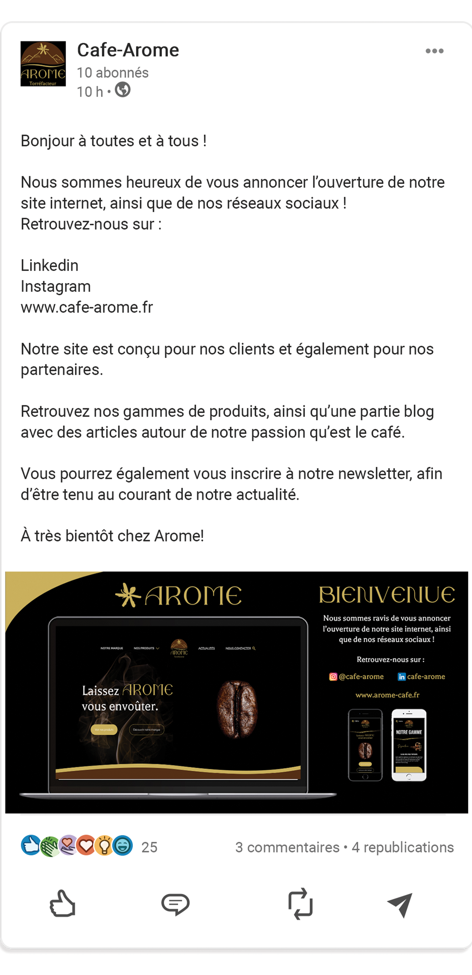 Mock-up post Linkedin version smartphone