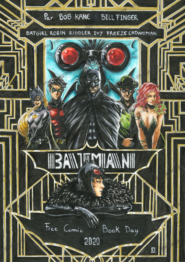 Dessin de Batman par l'artiste Kazamatt