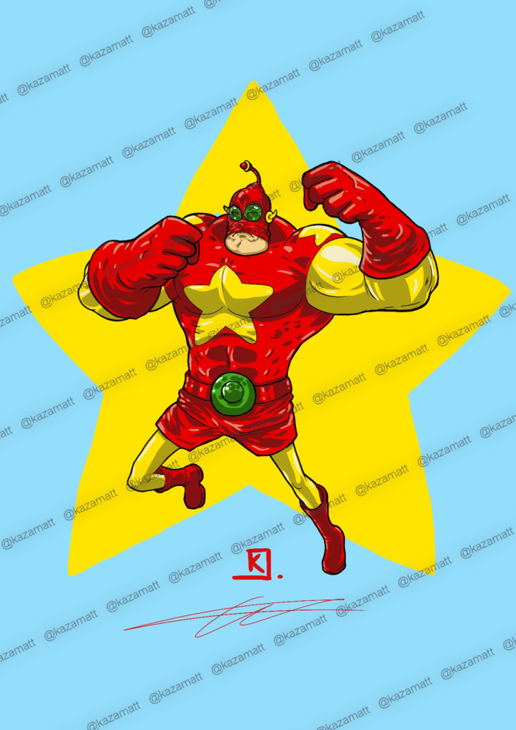 Dessin de Captain Biceps par l'artiste Kazamatt